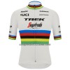 Completo Maglia + Pantaloncino con bretelle 2022 Trek-Segafredo Campione Del Mondo Manica Corta Bianco Multicolore